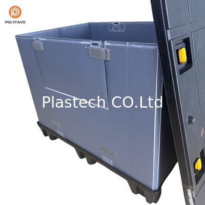 맞춤형 저장 및 포장을위한 파란색 접이성 플라스틱 장갑 팔렛 박스