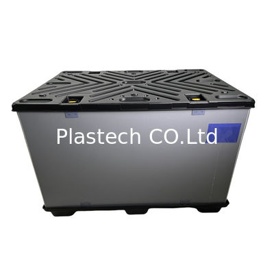 1600x1145x1067mm 팔레트 겹치기 플라스틱 운송 컨테이너와 함께 수갑 포장