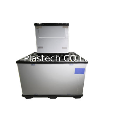 1600x1145x1067mm 팔레트 겹치기 플라스틱 운송 컨테이너와 함께 수갑 포장
